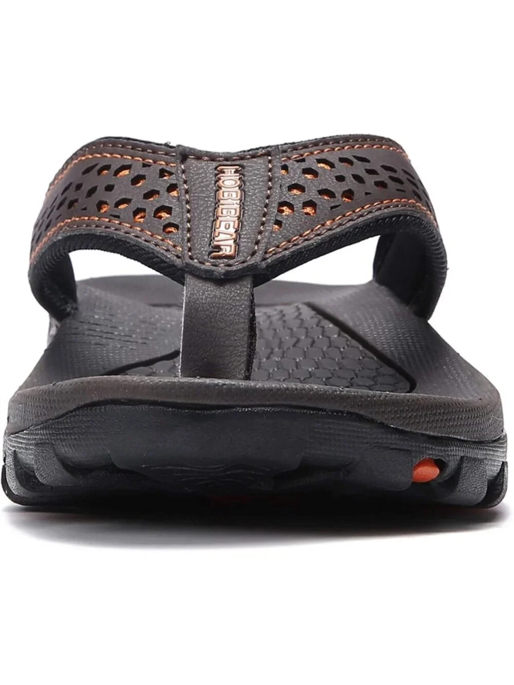 Men's Brown Orange Sport Flip Flops Comfort Outdoor Casual Thong Sandal Shoes